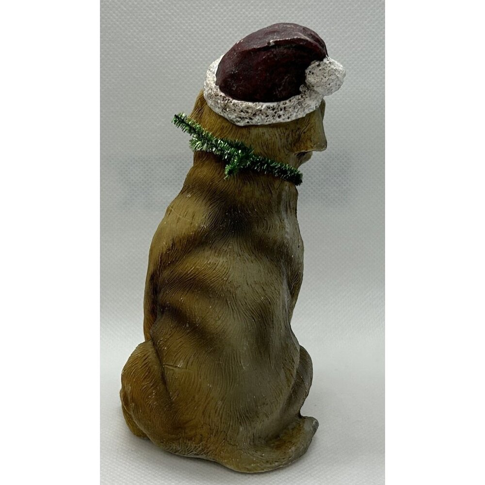 Santa Puppy Dog Pet Figurine Vintage Christmas Hat Tinsel Collar Cute Labrador? - Picture 4 of 12